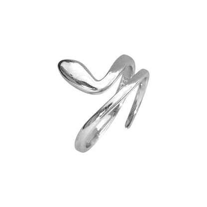 Gold Abstract Ring • 925 Sterling Silver Open Ring