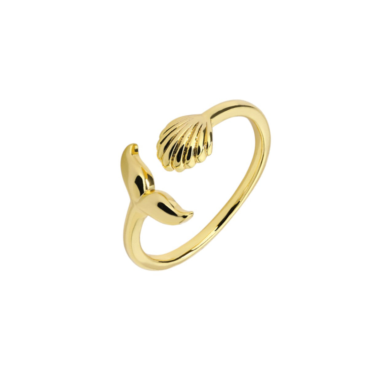Gold Abstract Ring • 925 Sterling Silver Open Ring