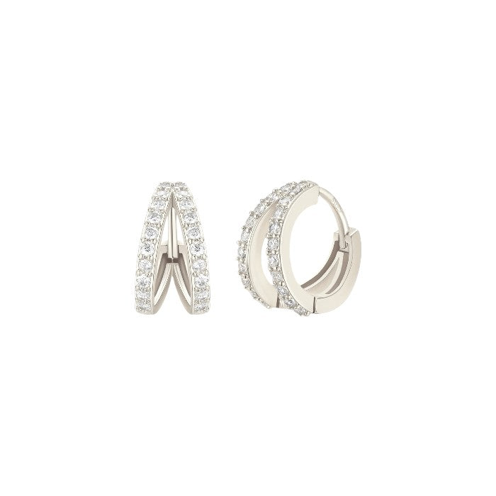 Dainty crystal hoop earrings • Zirconia crystals
