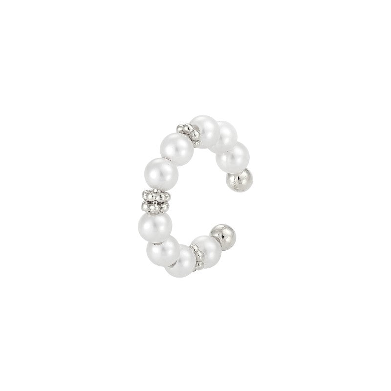 Vielring - Süßwasserperlen Ear Cuff - 925 Silber - Silber / Einzeln