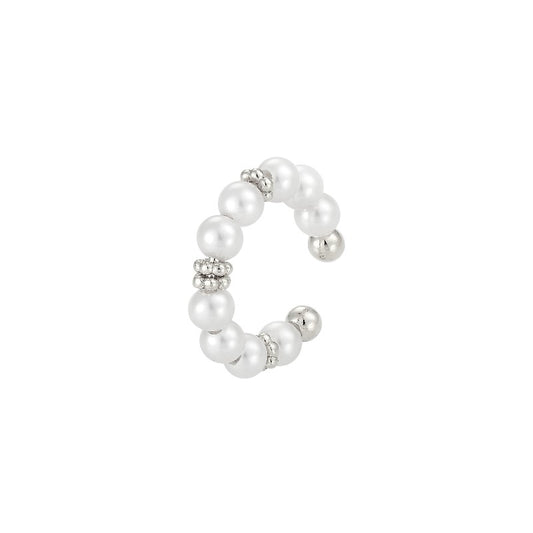 Vielring - Süßwasserperlen Ear Cuff - 925 Silber - Silber / Einzeln