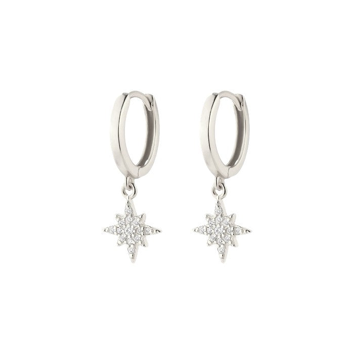 Dainty crystal hoop earrings • Zirconia crystals