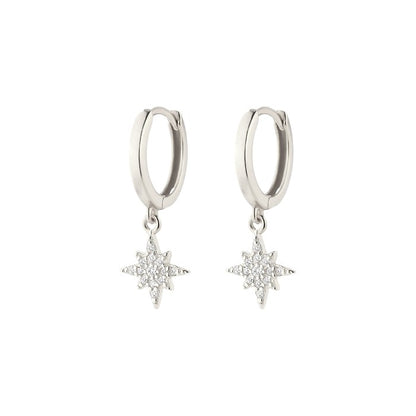 Dainty crystal hoop earrings • Zirconia crystals