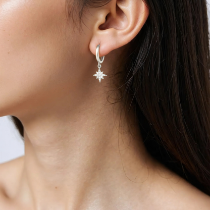 Dainty crystal hoop earrings • Zirconia crystals