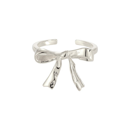 Gold Abstract Ring • 925 Sterling Silver Open Ring