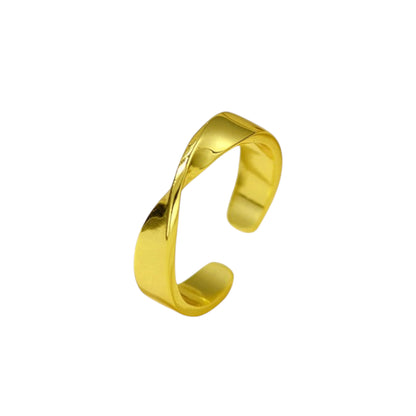 Gold Abstract Ring • 925 Sterling Silver Open Ring