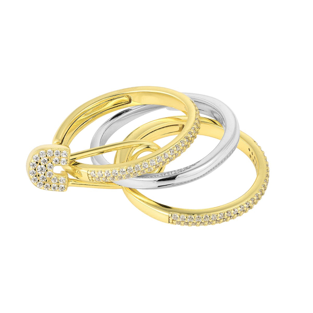 Gold Abstract Ring • 925 Sterling Silver Open Ring