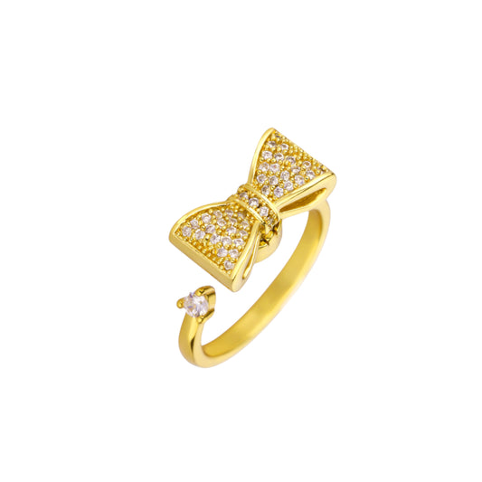 Square ring with zirconia stones - 925 silver