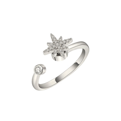 Square ring with zirconia stones - 925 silver