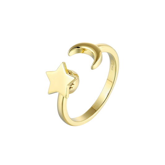 Square ring with zirconia stones - 925 silver