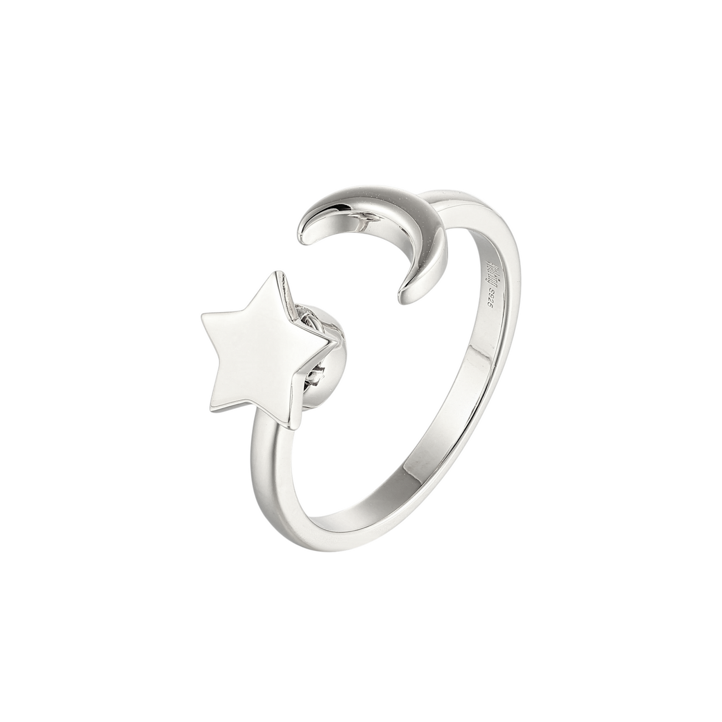 Square ring with zirconia stones - 925 silver