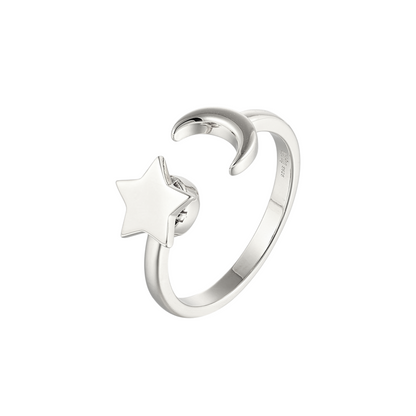 Square ring with zirconia stones - 925 silver