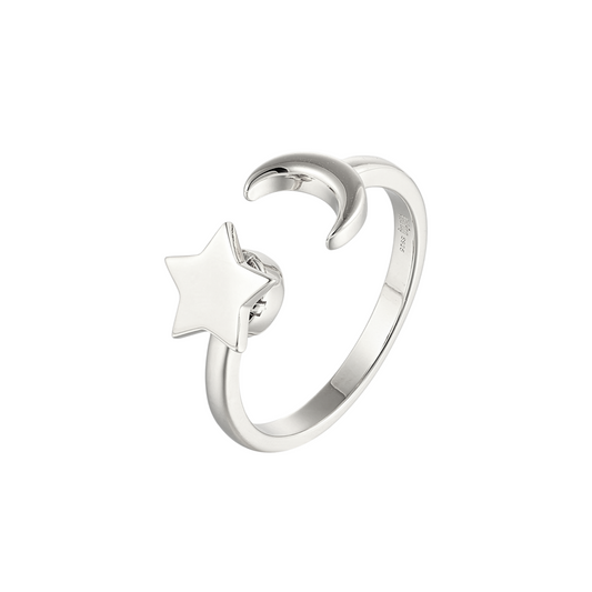 Square ring with zirconia stones - 925 silver