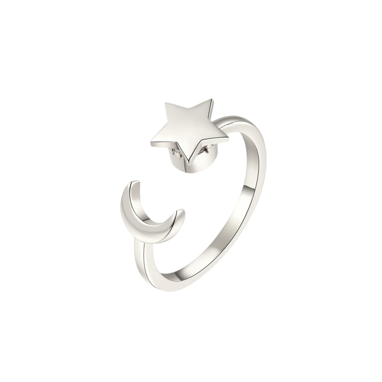 Square ring with zirconia stones - 925 silver