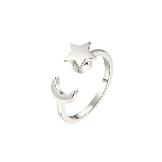 Square ring with zirconia stones - 925 silver