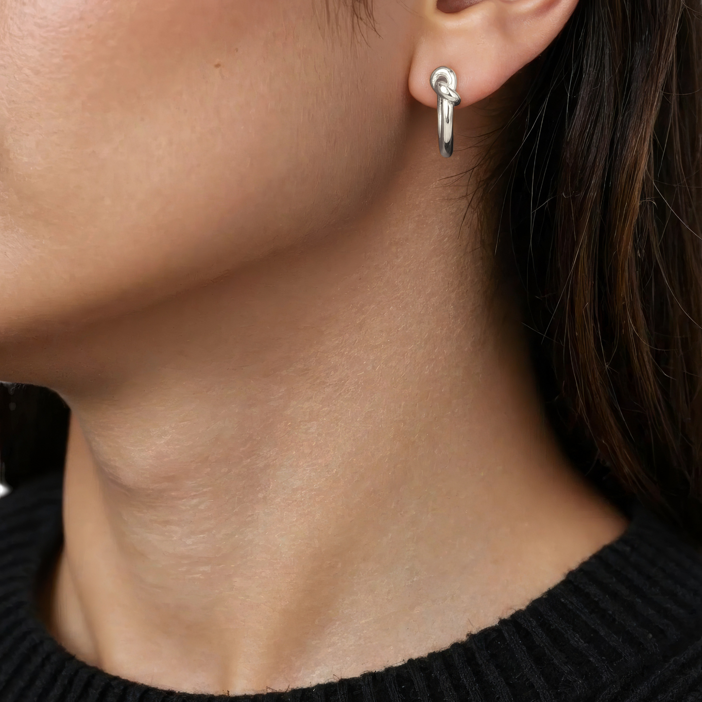 Dainty crystal hoop earrings • Zirconia crystals