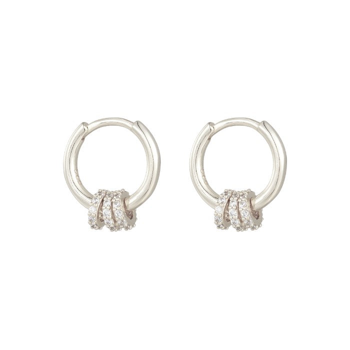 Dainty crystal hoop earrings • Zirconia crystals