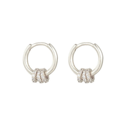 Dainty crystal hoop earrings • Zirconia crystals