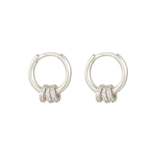 Dainty crystal hoop earrings • Zirconia crystals