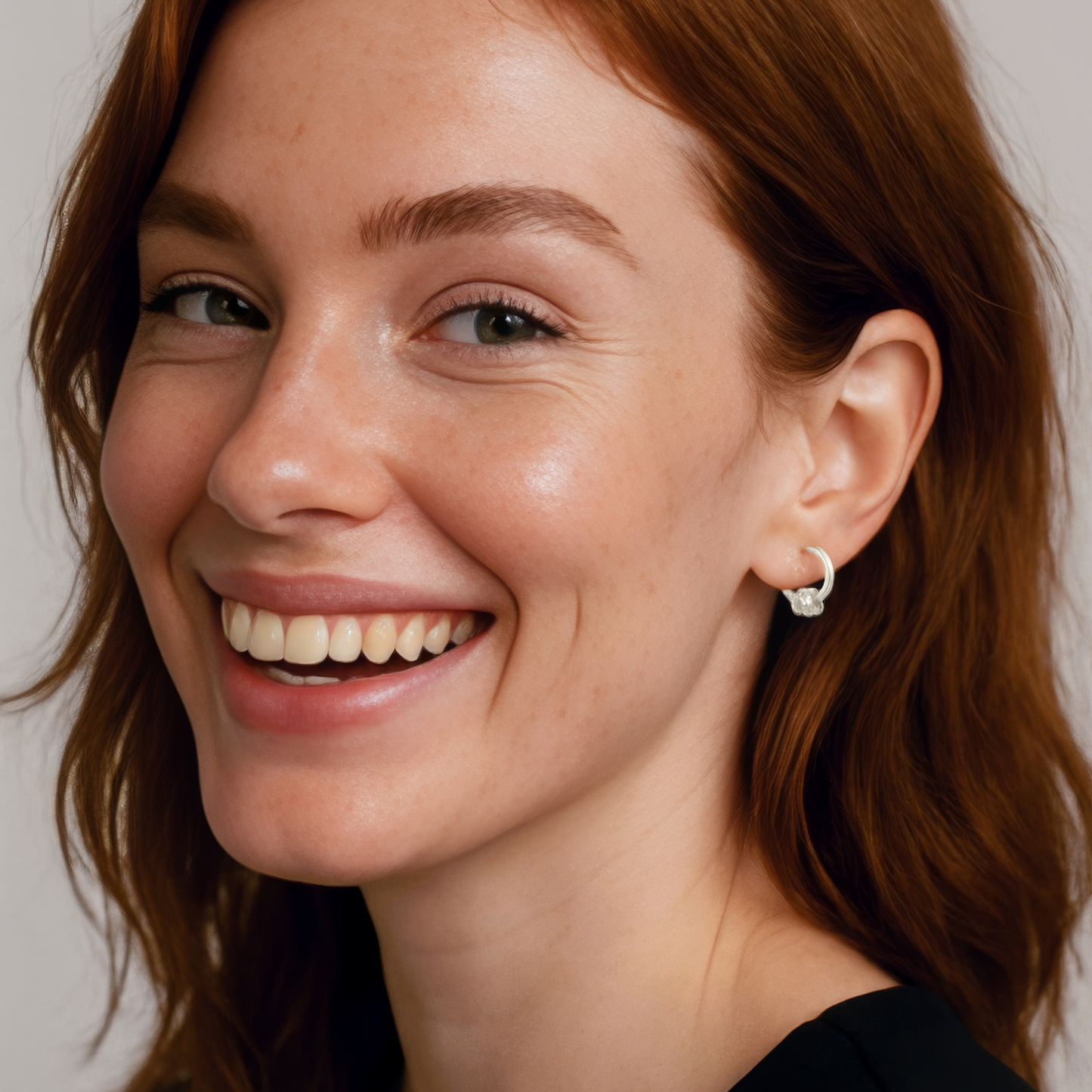 Dainty crystal hoop earrings • Zirconia crystals