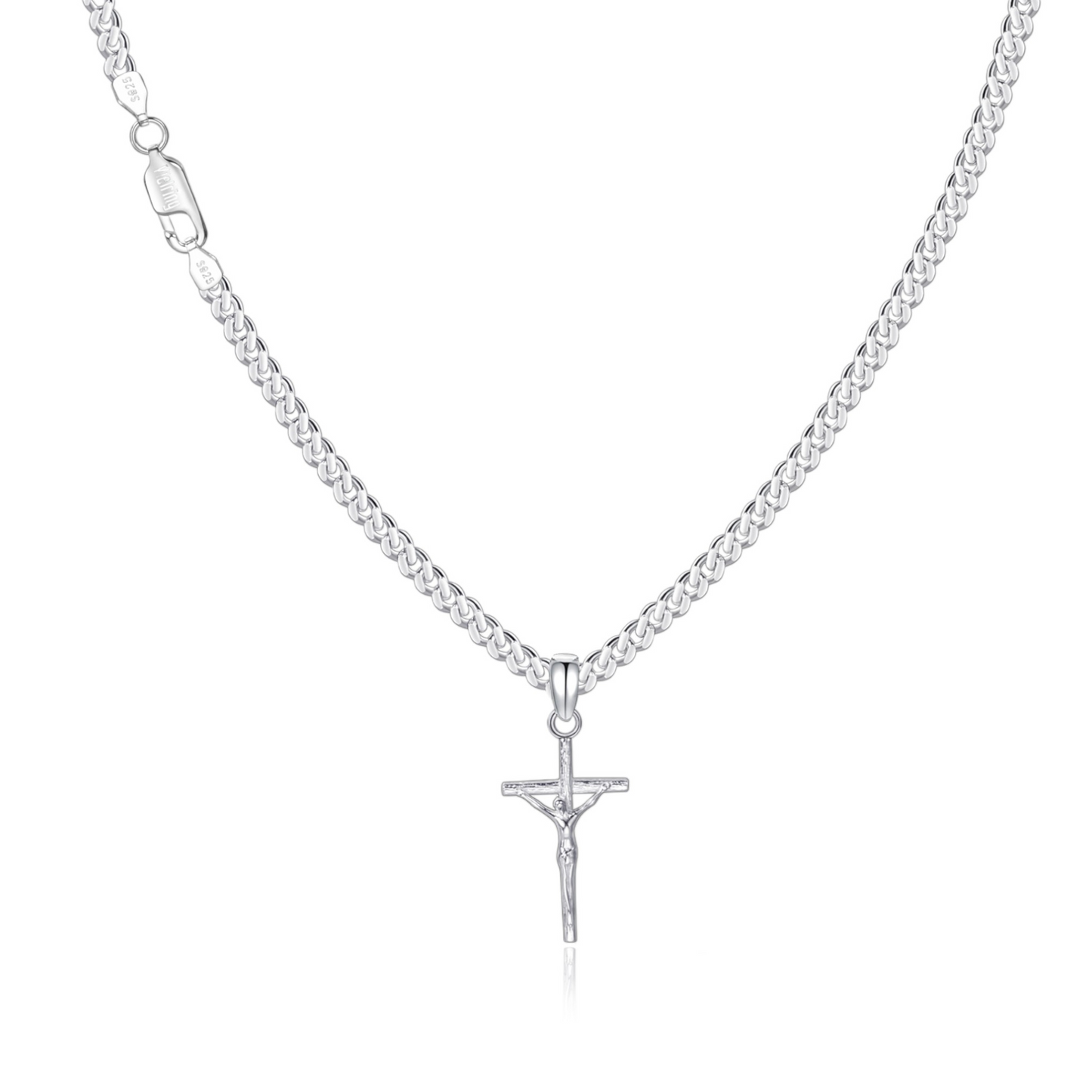 Cross Necklace Rounded - 925 Silver