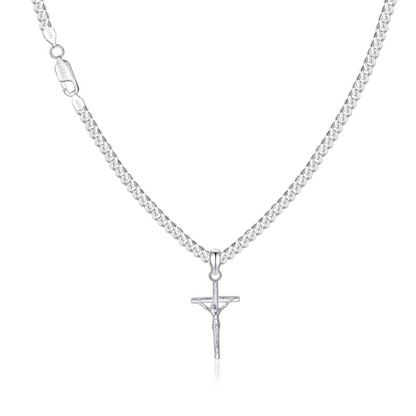 Cross Necklace Rounded - 925 Silver