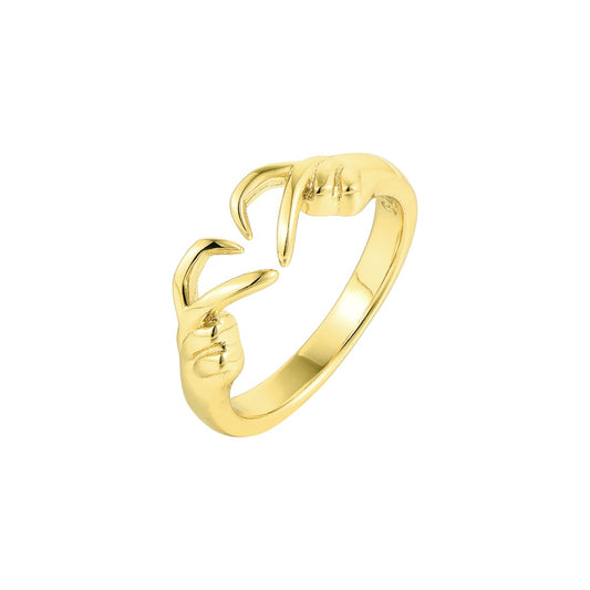 Heart Hands Ring - 925 Silver