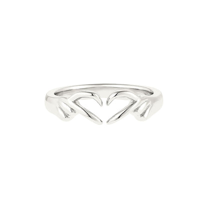 Heart Hands Ring - 925 Silver