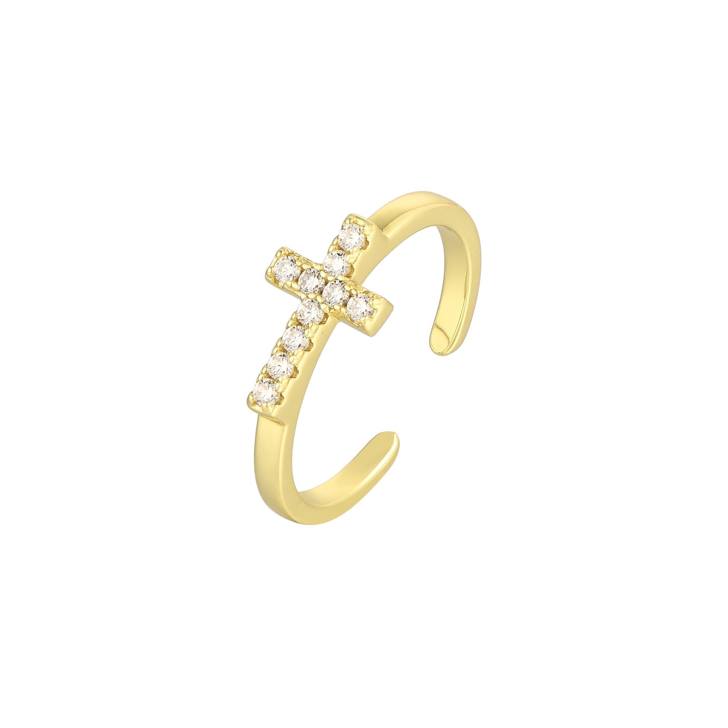 Gold Abstract Ring • 925 Sterling Silver Open Ring