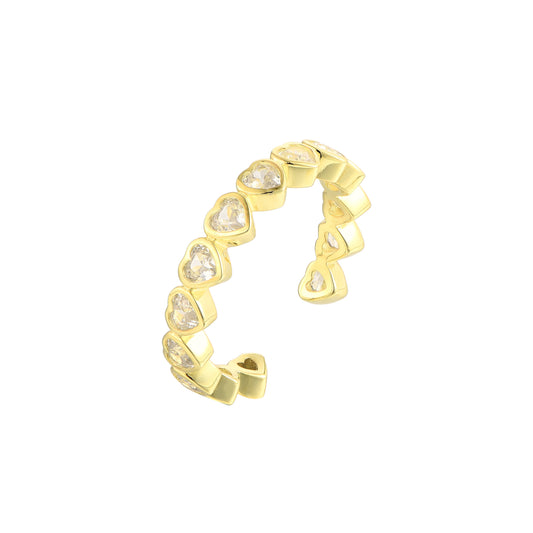 Gold Abstract Ring • 925 Sterling Silver Open Ring