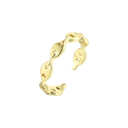 Gold Abstract Ring • 925 Sterling Silver Open Ring
