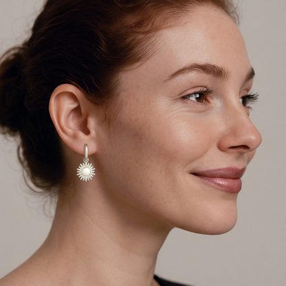 Dainty crystal hoop earrings • Zirconia crystals