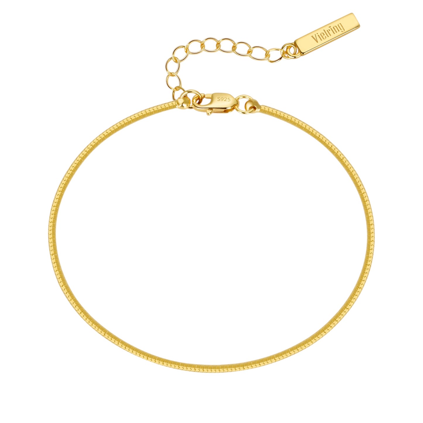 Square bracelet adjustable 1.5 mm - 925 silver