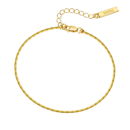 Wire Bracelet Adjustable 1.3mm - 925 Silver