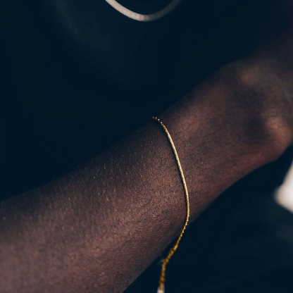 Wire Bracelet Adjustable 1.3mm - 925 Silver