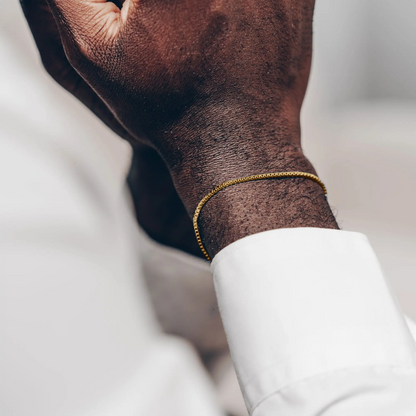 Box chain bracelet adjustable 1.5mm - 925 silver