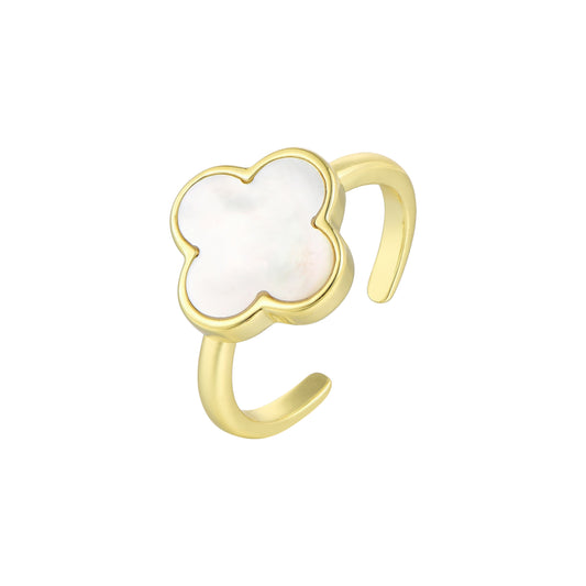 Gold Abstract Ring • 925 Sterling Silver Open Ring