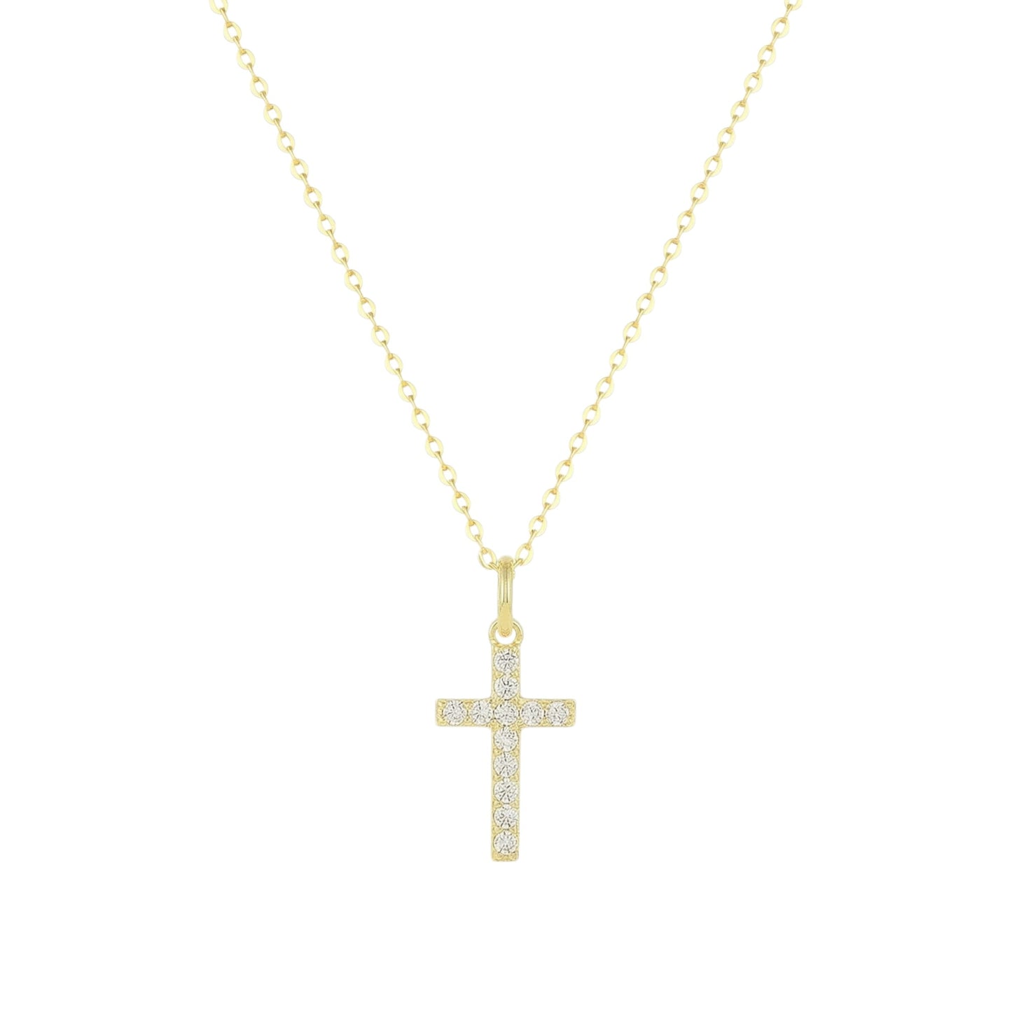 Vielring - Zirkonia Kreuz Halskette - 925 Silber - Gold