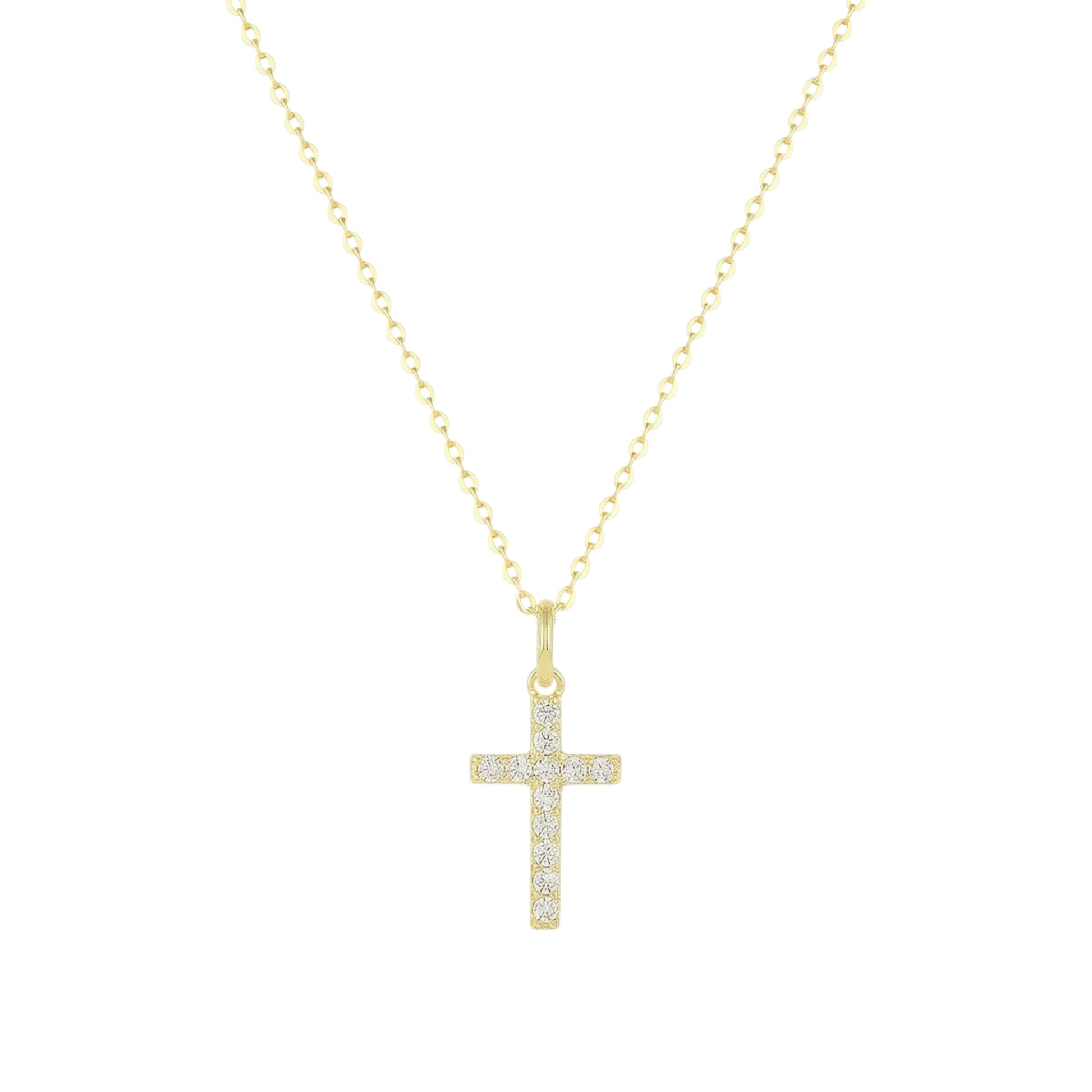 Vielring - Zirkonia Kreuz Halskette - 925 Silber - Gold