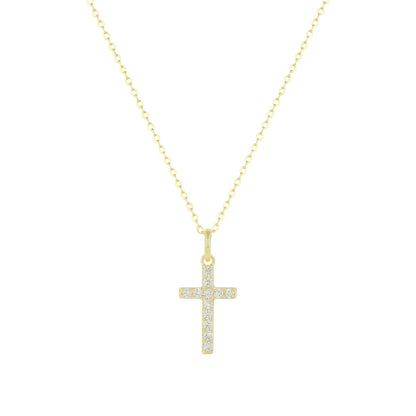 Vielring - Zirkonia Kreuz Halskette - 925 Silber - Gold