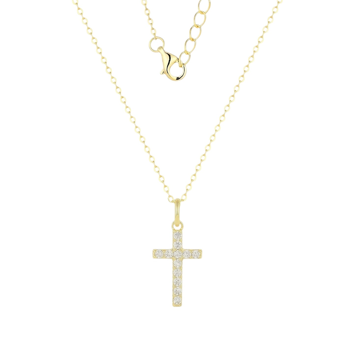 Vielring - Zirkonia Kreuz Halskette - 925 Silber - Gold