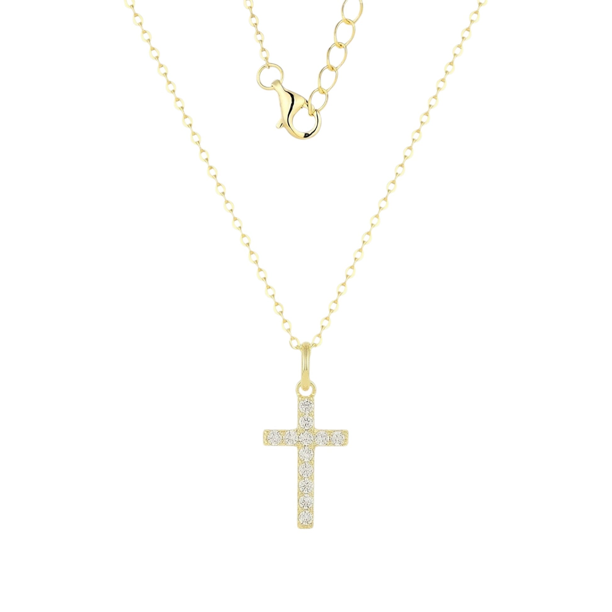 Vielring - Zirkonia Kreuz Halskette - 925 Silber - Gold