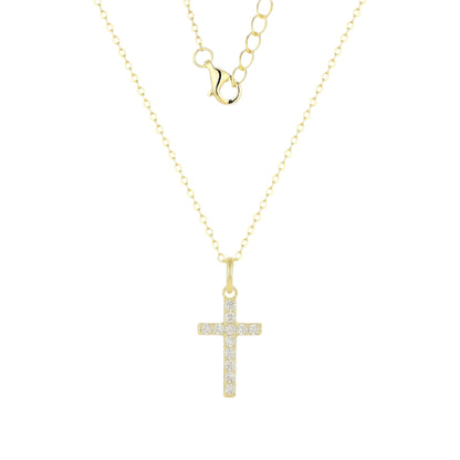 Vielring - Zirkonia Kreuz Halskette - 925 Silber - Gold