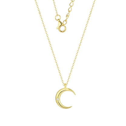 Vielring - Zierliche Mond Halskette – 925 Silber - Gold