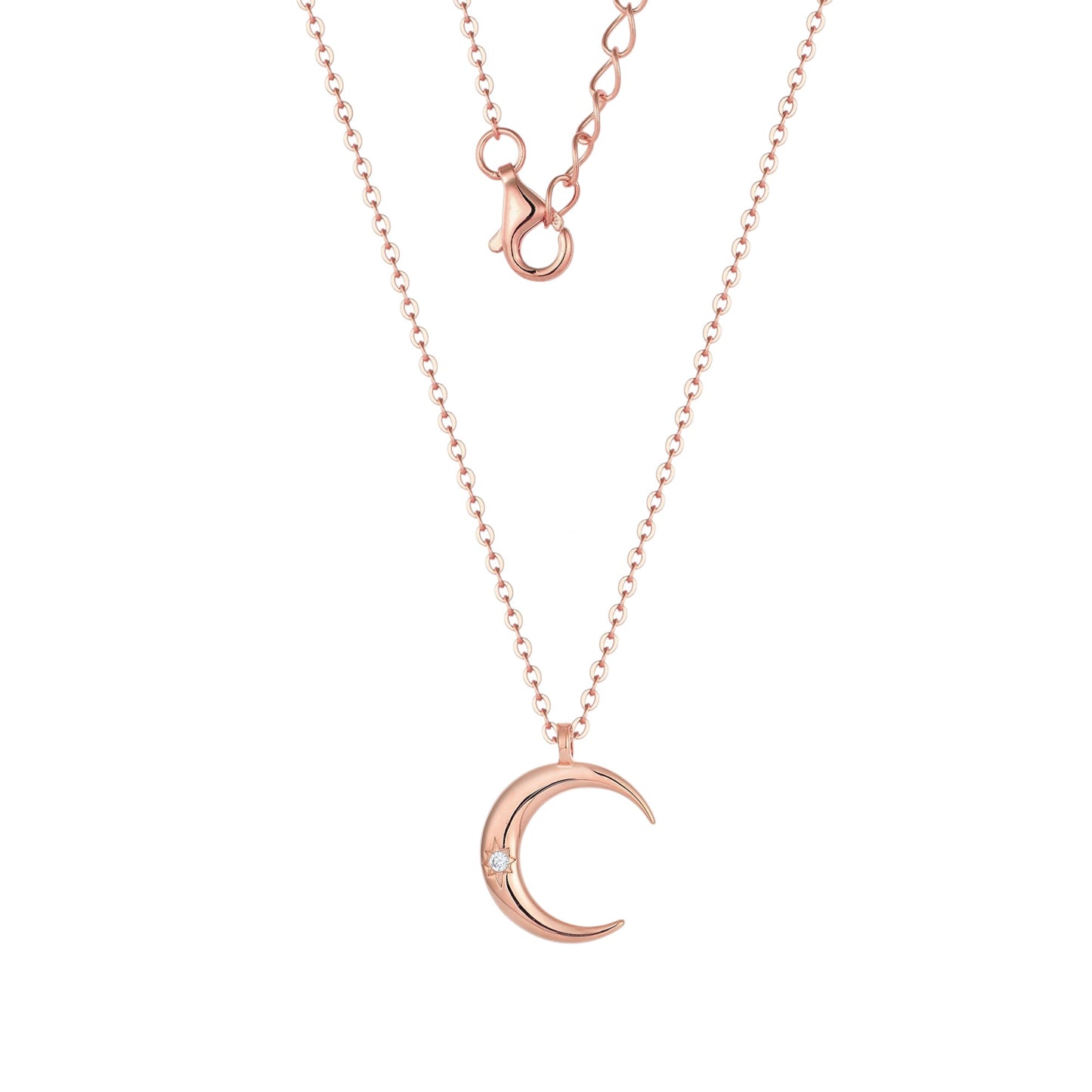 Vielring - Zierliche Mond Halskette – 925 Silber - Gold