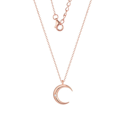 Vielring - Zierliche Mond Halskette – 925 Silber - Gold