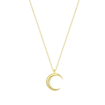 Vielring - Zierliche Mond Halskette – 925 Silber - Gold