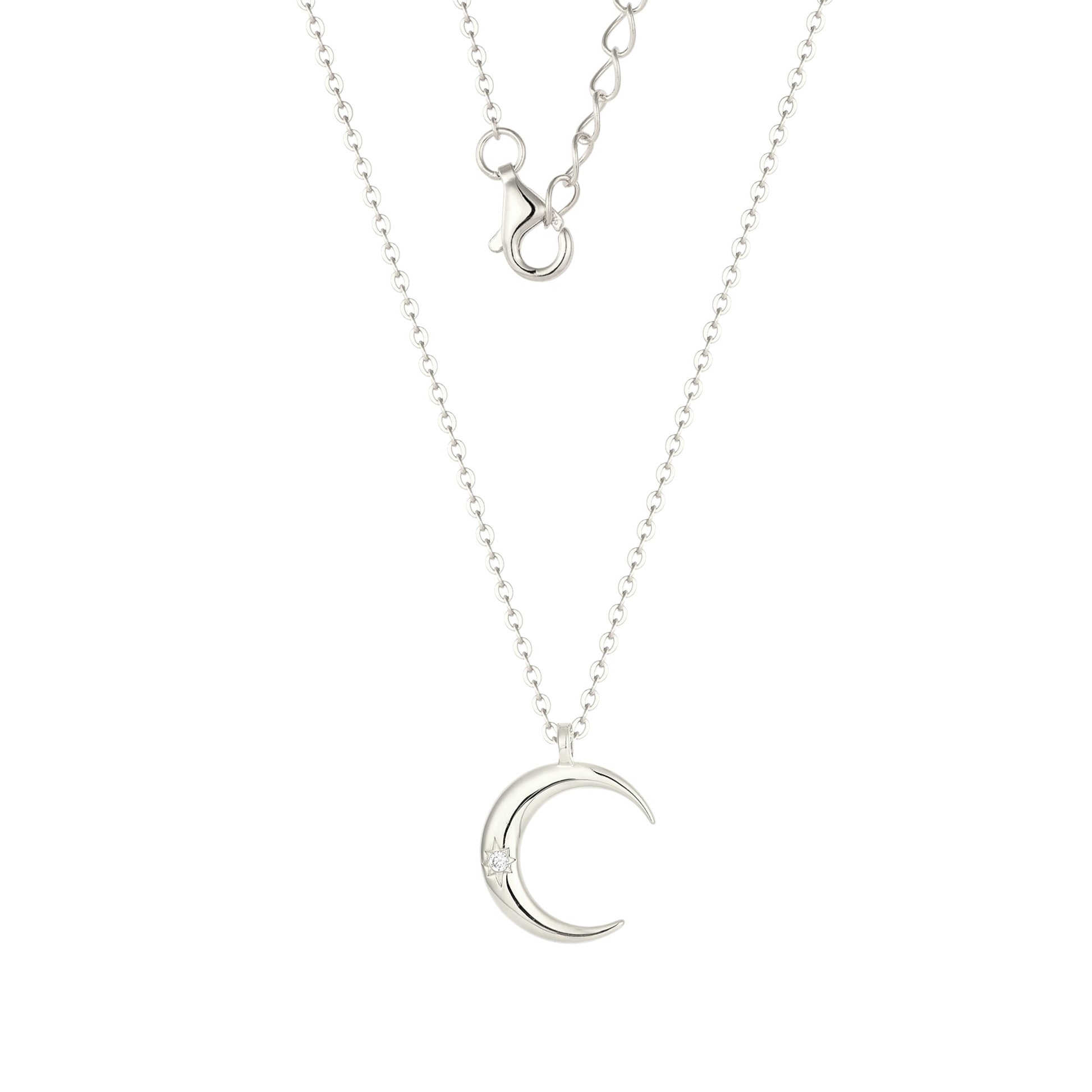 Vielring - Zierliche Mond Halskette – 925 Silber - Gold