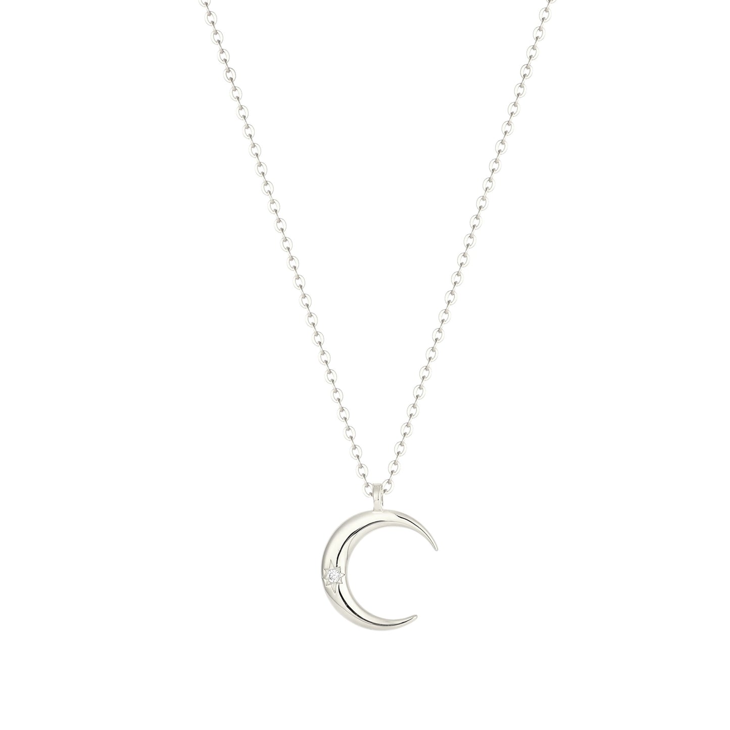 Vielring - Zierliche Mond Halskette – 925 Silber - Silber