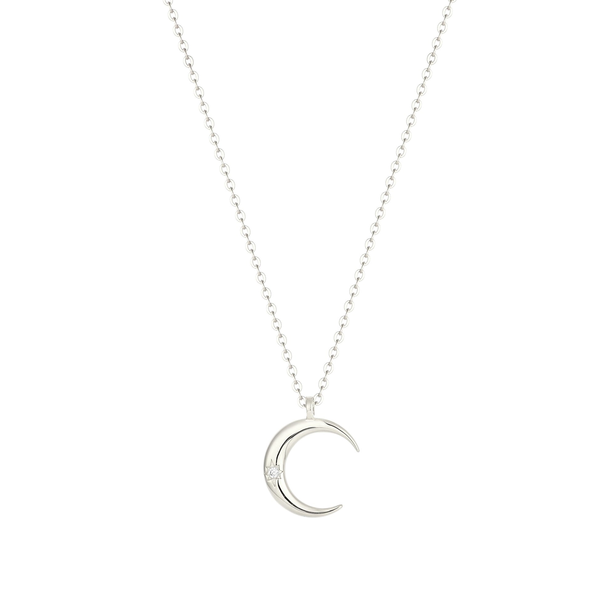 Vielring - Zierliche Mond Halskette – 925 Silber - Silber